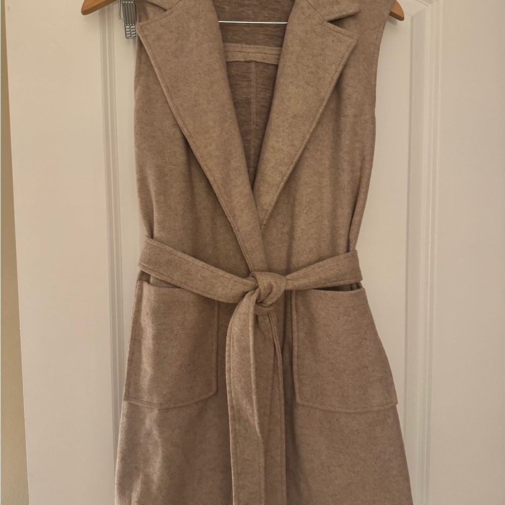 Windsor Tan Open-Front Vest Jacket